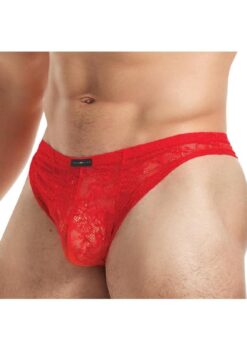 Lace King Lace Thong - Large/XLarge - Red