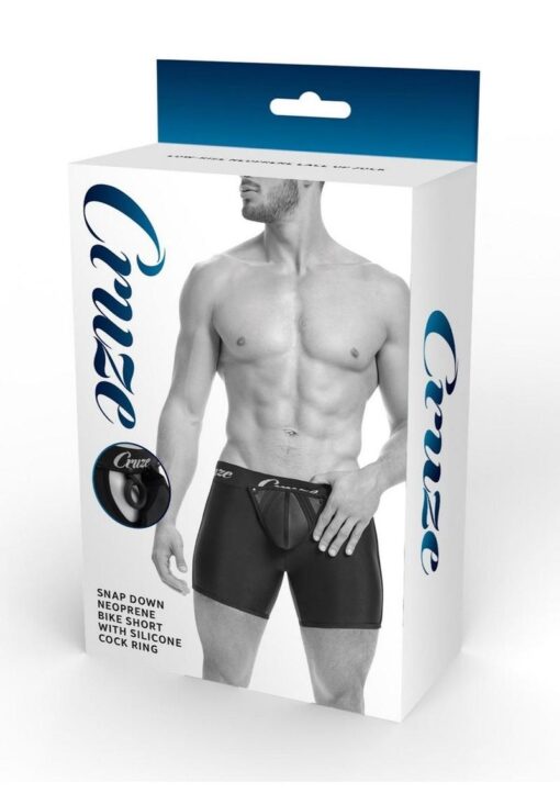 Cruze High Bar Zipper Trunk With Cock Ring - Small/Medium - Black