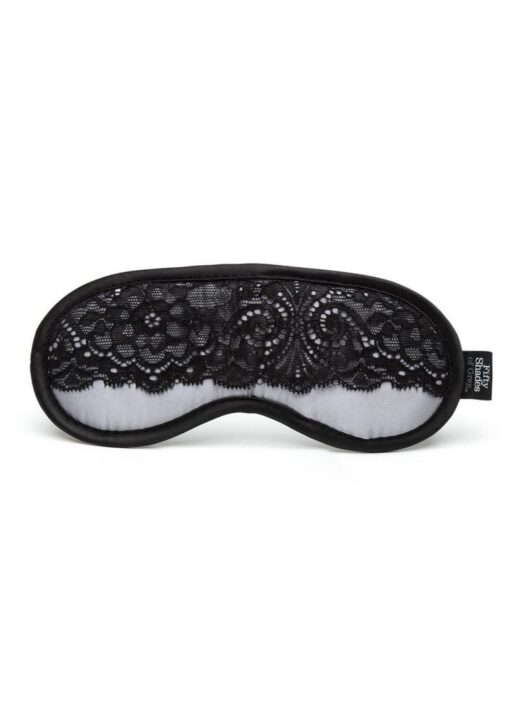 Fifty Shades of Grey Play Nice Satin and Lace Blindfold - Silver/Black