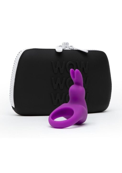 Happy Rabbit Cock Ring Rechargeable Silicone Kit (2 Piece) - Purple/Black