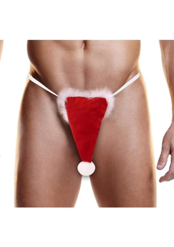 Fundies Santa Hat Thong - O/S - Red/White