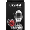 Crystal Desires Red Heart Glass Anal Plugs - Medium