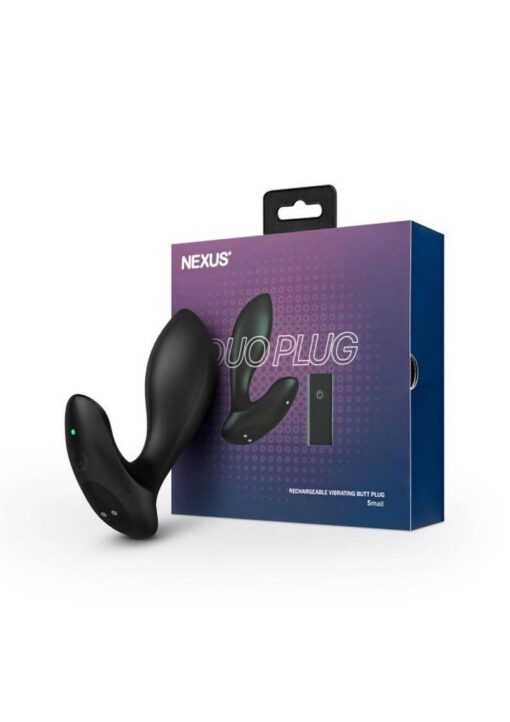 Nexus Duo Rechargeable Silicone Remote Control Beginner Butt Plug - Small - Black