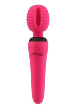 PalmPower Groove Mini Wand Rechargeable Silicone Massage Wand - Fuchsia