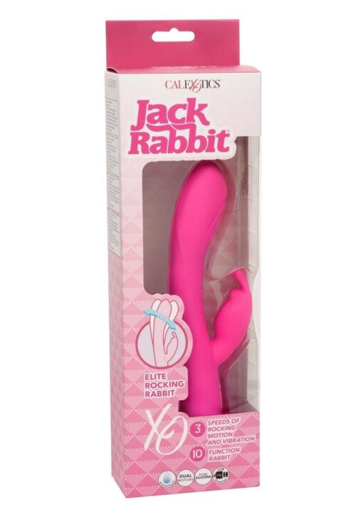 Jack Rabbit Elite Rocking Rabbit Silicone Rechargeable Rabbit Vibrator - Pink