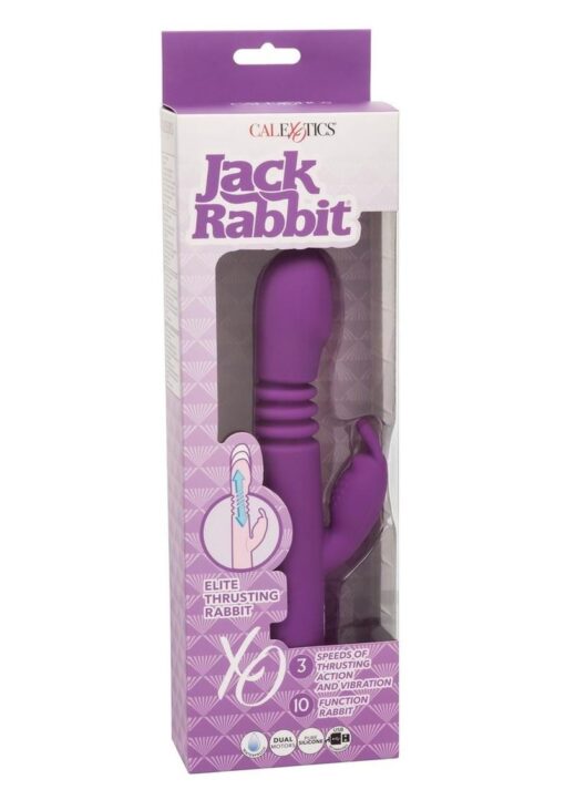 Jack Rabbit Elite Thrusting Rabbit Silicone Rechargeable Rabbit Vibrator - Purple