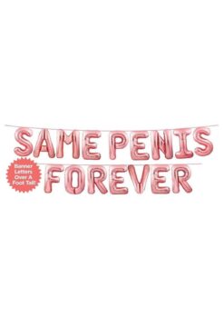 Glitterati Same Penis Balloon Banner - Rose Gold/Black