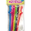 Super Fun Penis Straws (8 Pack) - Multicolor