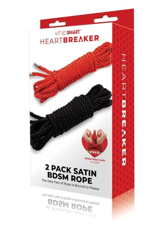 Whipsmart Heartbreaker Silky Bondage Rope (2 Pack) - Red/Black