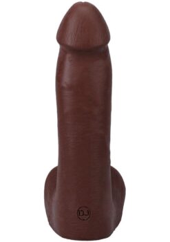 The Realistic Cock with Balls Ultraskyn Removable Vac-U-Lock Suction Cup 7in - Chocolate