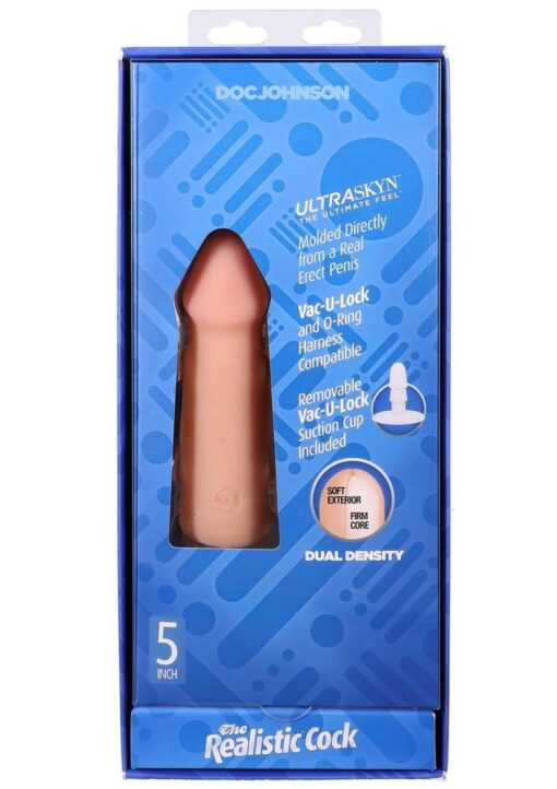 The Realistic Cock Ultraskyn Removable Vac-U-Lock Suction Cup 5in - Vanilla