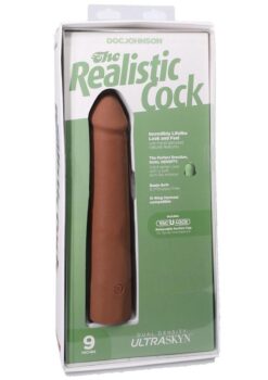 The Realistic Cock Ultraskyn Removable Vac-U-Lock Suction Cup 9in - Caramel