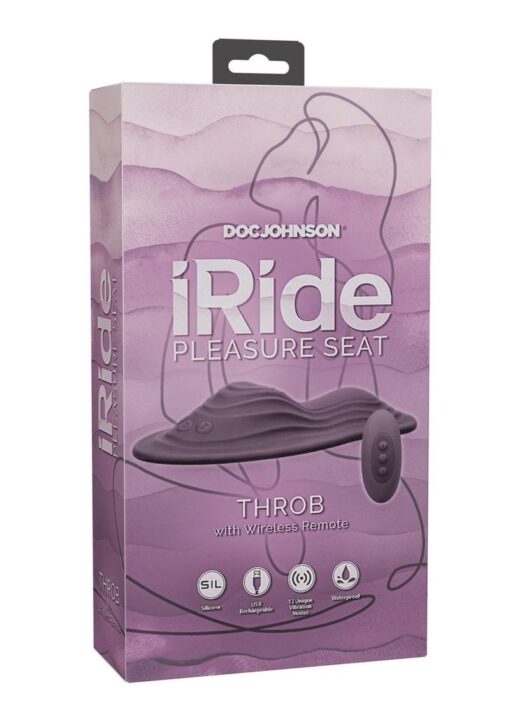 IRide Pleasure Seat Throb Rechargeable Silicone with Remote - Purple