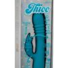 Thicc Chubby Thrusting Tickler Rechargeable Silicone Rabbit Vibrator- Blue