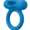 Silicone Rechargeable Double Trouble Cock Ring - Blue