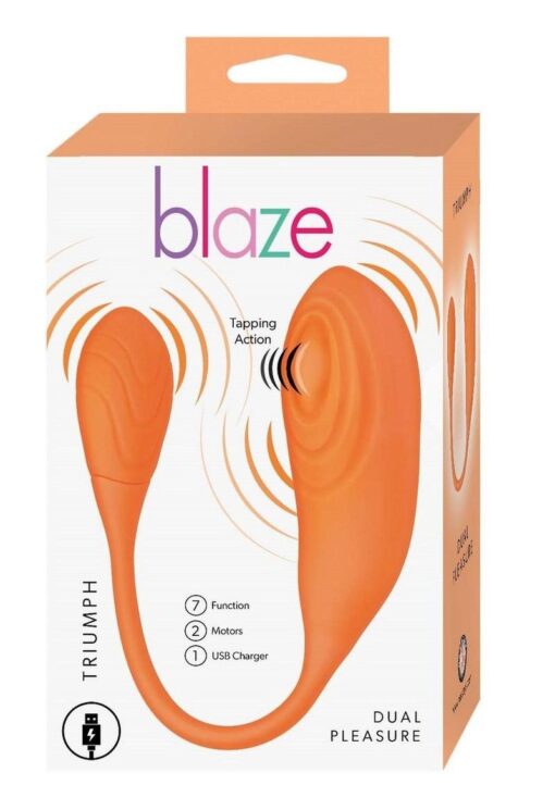 Blaze Triumph Rechargeable Silicone Dual Vibrator - Orange