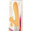 Goddess Tapping Thruster Rechargeable Silicone Rabbit Vibrator with Clitoral Stimulator - Yellow