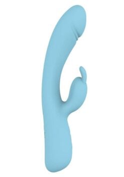 Blaze Heat Up Bunny Rechargeable Silicone Vibrator - Blue