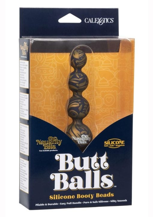 Naughty Bits Butt Balls Silicone Booty Anal Beads - Mutli-Colored