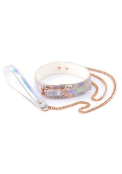 Cosmo Bondage Collar and Leash - Rainbow