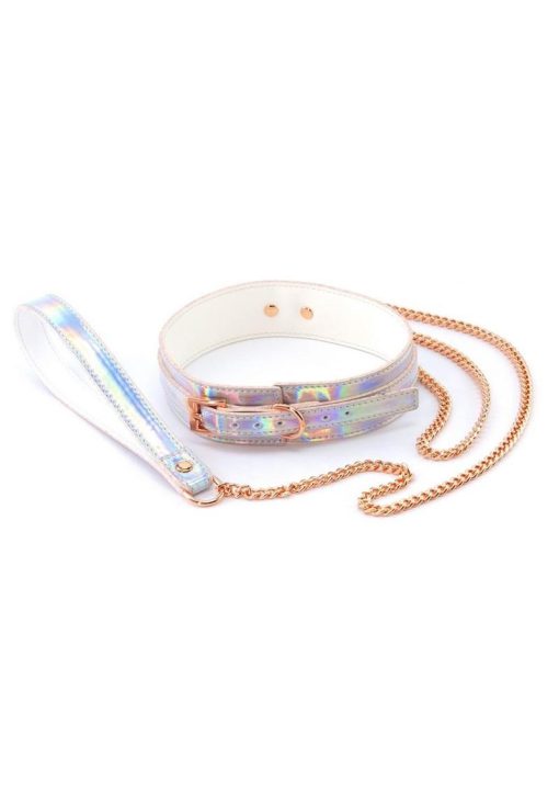 Cosmo Bondage Collar and Leash - Rainbow