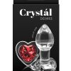 Crystal Desires Red Heart Glass Anal Plugs - Small