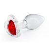 Crystal Desires Red Heart Glass Anal Plugs - Small