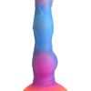 Creature Cocks Space Cock Glow in The Dark Silicone Alien Dildo - Orange/Purple/Blue