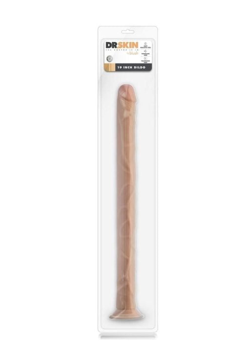 Dr. Skin Silver Collection Dildo with Suction Cup 19in - Vanilla