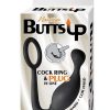 Butts Up P-Spot Pleasure Silicone Anal Plug and Cock Ring - Black