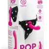 Together Toys POP Silicone Dildo 5.5in and Harness Set - Pink/Black