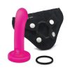 Together Toys POP Silicone Dildo 5.5in and Harness Set - Pink/Black