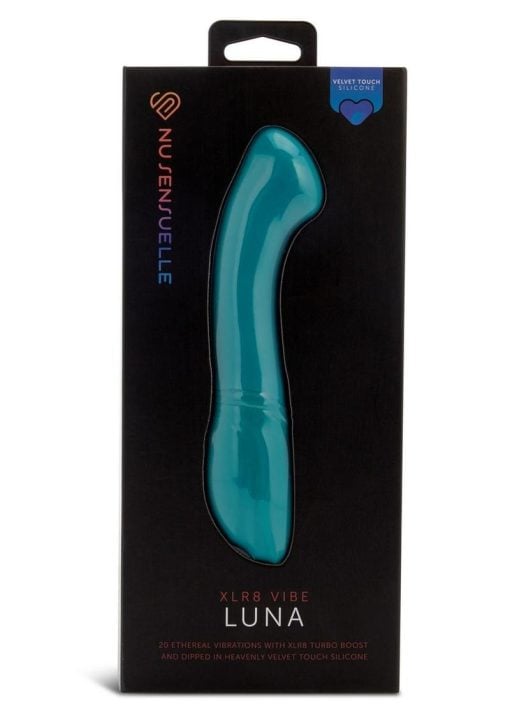 Nu Sensuelle Luna Velvet Touch With Turbo Rechargeable Silicone Vibrator - Green/Rose Gold