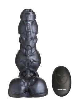 Creature Cock Thrusting and Vibrating Rechargeable Silicone Dildo - Gray