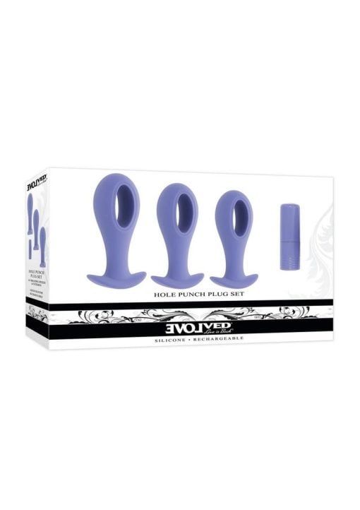 Hole Punch Rechargeable Silicone Plug Set - Purple