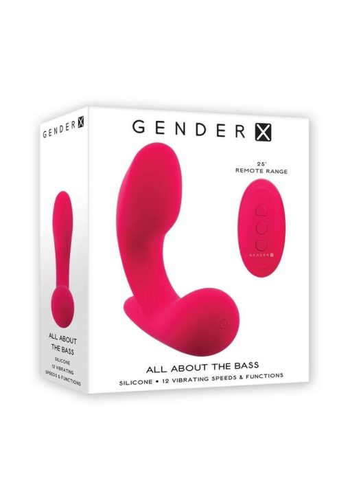 Gender X All About The Bass Rechargeable Silicone Vibrator with Remote - Red