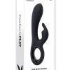 Playboy Late Night Bunny Rechargeable Silicone Dual Vibrator - Black