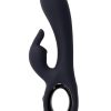 Playboy Late Night Bunny Rechargeable Silicone Dual Vibrator - Black