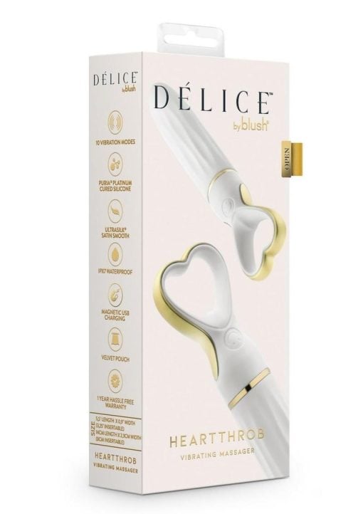 Delice Heartthrob Rechargeable Silicone Vibrator - White Bouquet