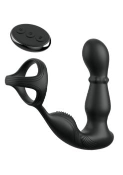 Anal Fantasy Elite Ass-Gasm Side and Glide Rechargeable Silicone Prostate Stimulator - Black