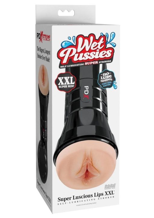 PDX Extreme Wet Pussies Super Luscious Lips XXL Self Lubricating Stroker - Vanilla