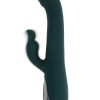 Rabbit Tap Tap Rechargeable Silicone Dual Vibrator - Green