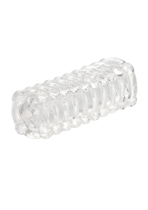 RIBBED STROKER REVERSIBLE TEXTURED MASTURBATOR SLEEVE CLEAR - Image 3