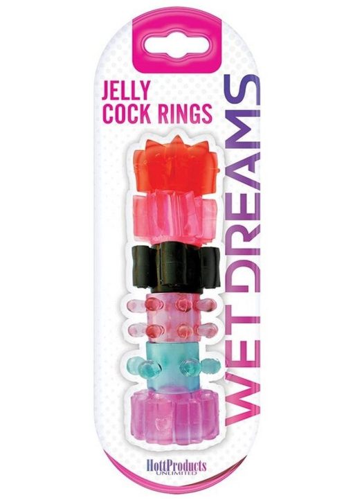 Pleasure Stars Jelly Cock Rings 6 Pack Assorted Colors - Image 2