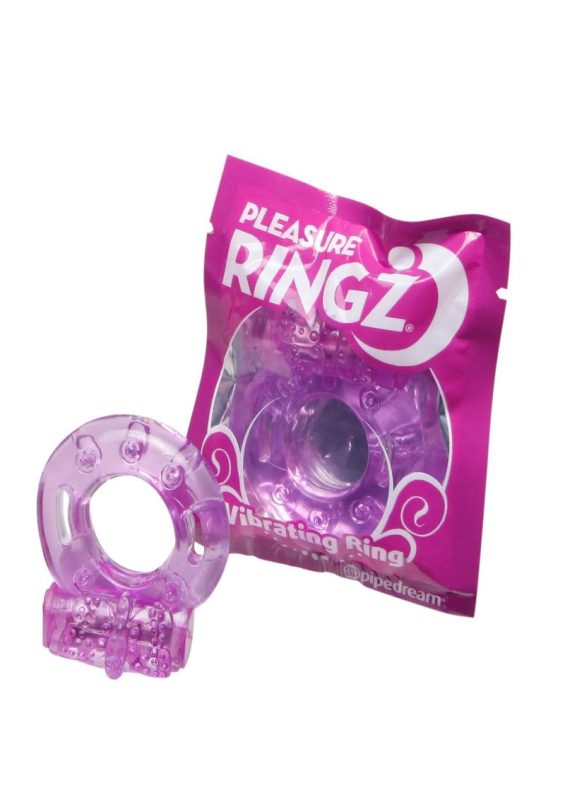 Vibrating Pleasure Ringz Disposable Cock Rings - Assorted Colors (36 Per Bowl)