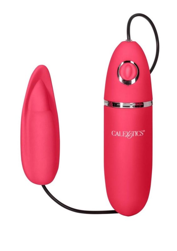 Power Play Flickering Tongue Silicone Massager Bullet with Wired Remote Control - Pink