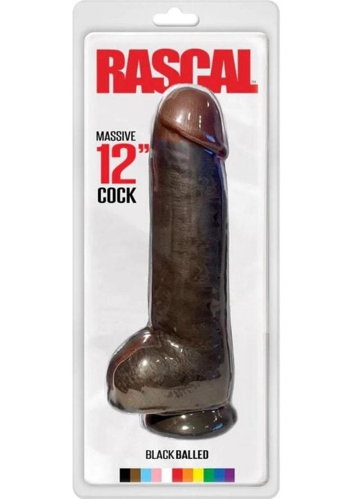 Rascal Chi Chi Larue's Black Balled Massive Cock Waterproof Black 12 Inch - Image 2