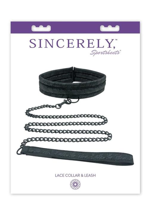 Midnight Lace Collar And Leash Set Black - Image 2