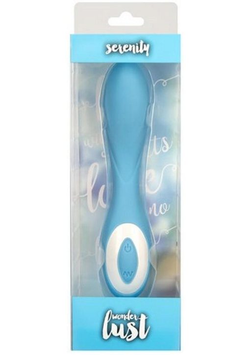 Wonderlust Serenity USB Rechargeable Silicone Vibe Waterproof Blue - Image 2
