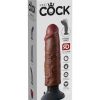 King Cock Vibrating Realistic Dildo Waterproof Brown 6 Inch - Image 2